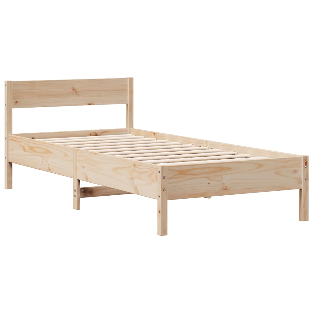 tömör fenyőfa könyvespolcos ágy matrac nélkül 75 x 190 cm