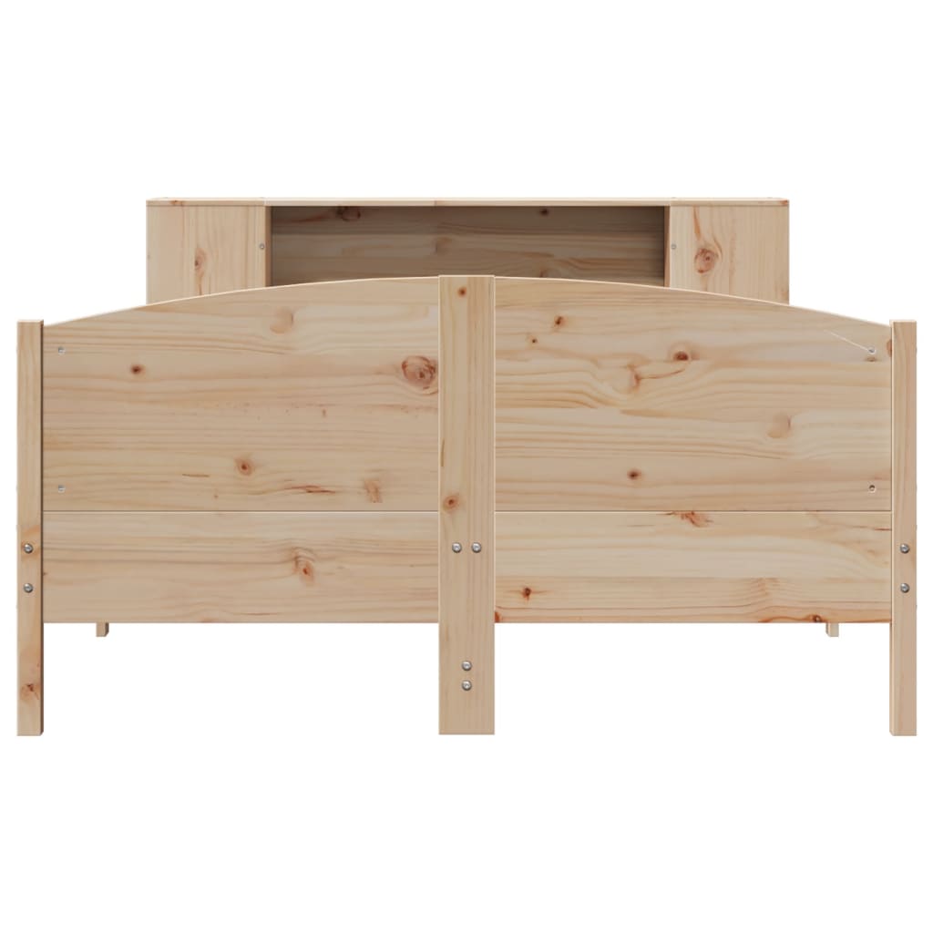 tömör fenyőfa könyvespolcos ágy matrac nélkül 135 x 190 cm