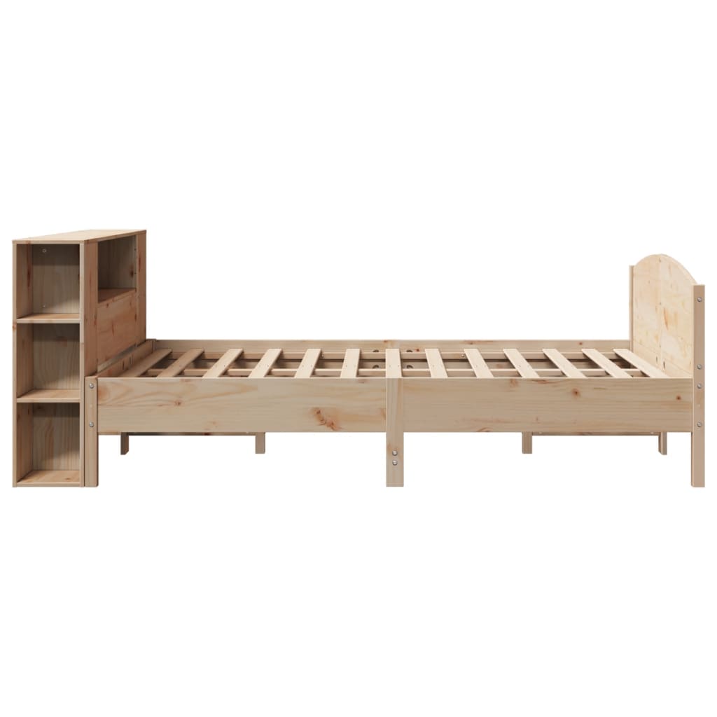 tömör fenyőfa könyvespolcos ágy matrac nélkül 135 x 190 cm