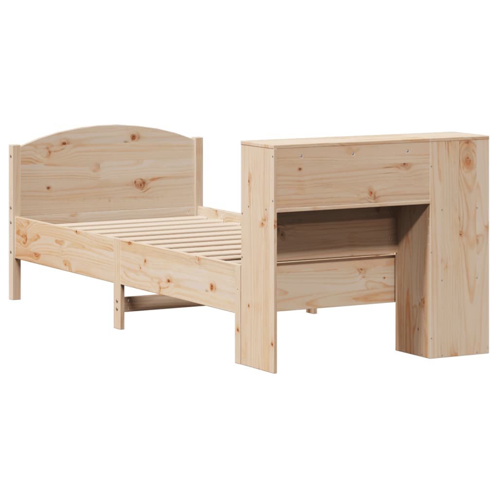 tömör fenyőfa könyvespolcos ágy matrac nélkül 75 x 190 cm