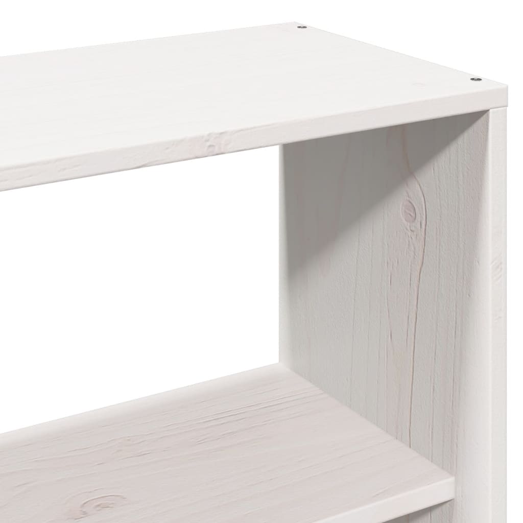 fehér tömör fenyőfa könyvespolcos ágy matrac nélkül 160x200 cm