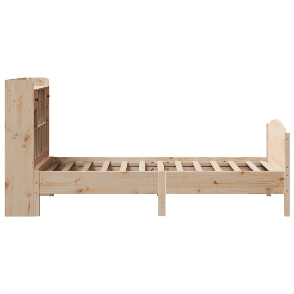 tömör fenyőfa könyvespolcos ágy matrac nélkül 100 x 200 cm