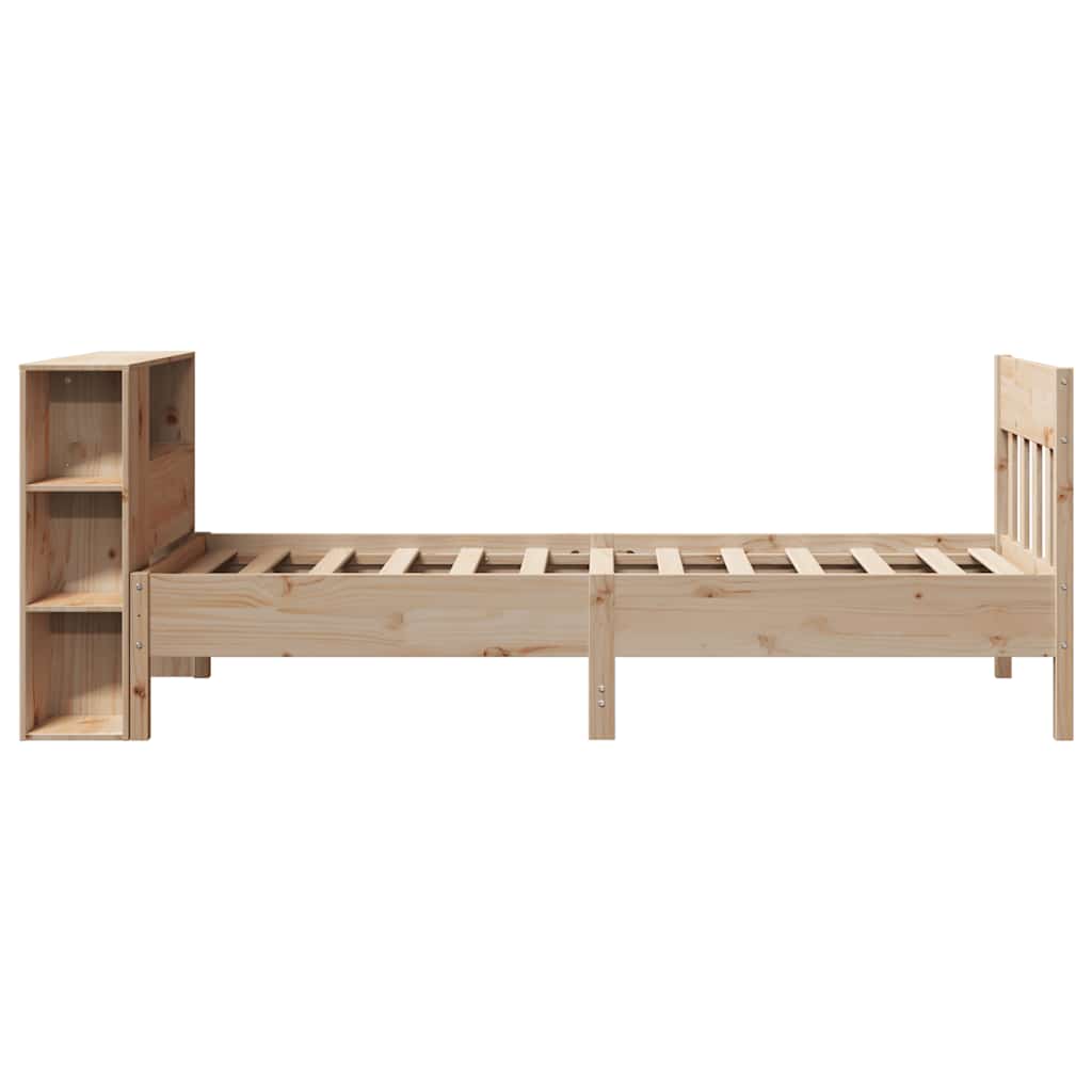 tömör fenyőfa könyvespolcos ágy matrac nélkül 75 x 190 cm