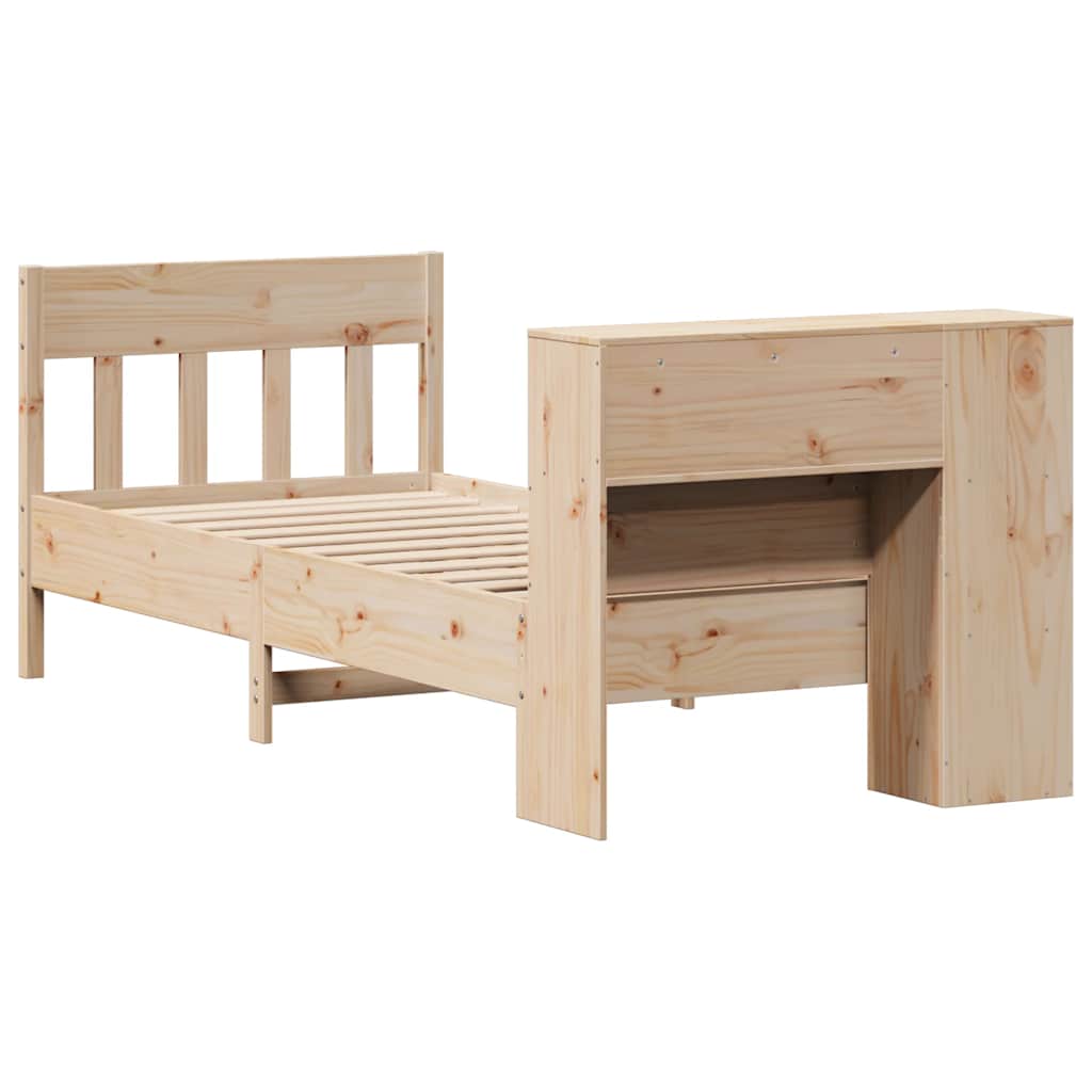 tömör fenyőfa könyvespolcos ágy matrac nélkül 75 x 190 cm