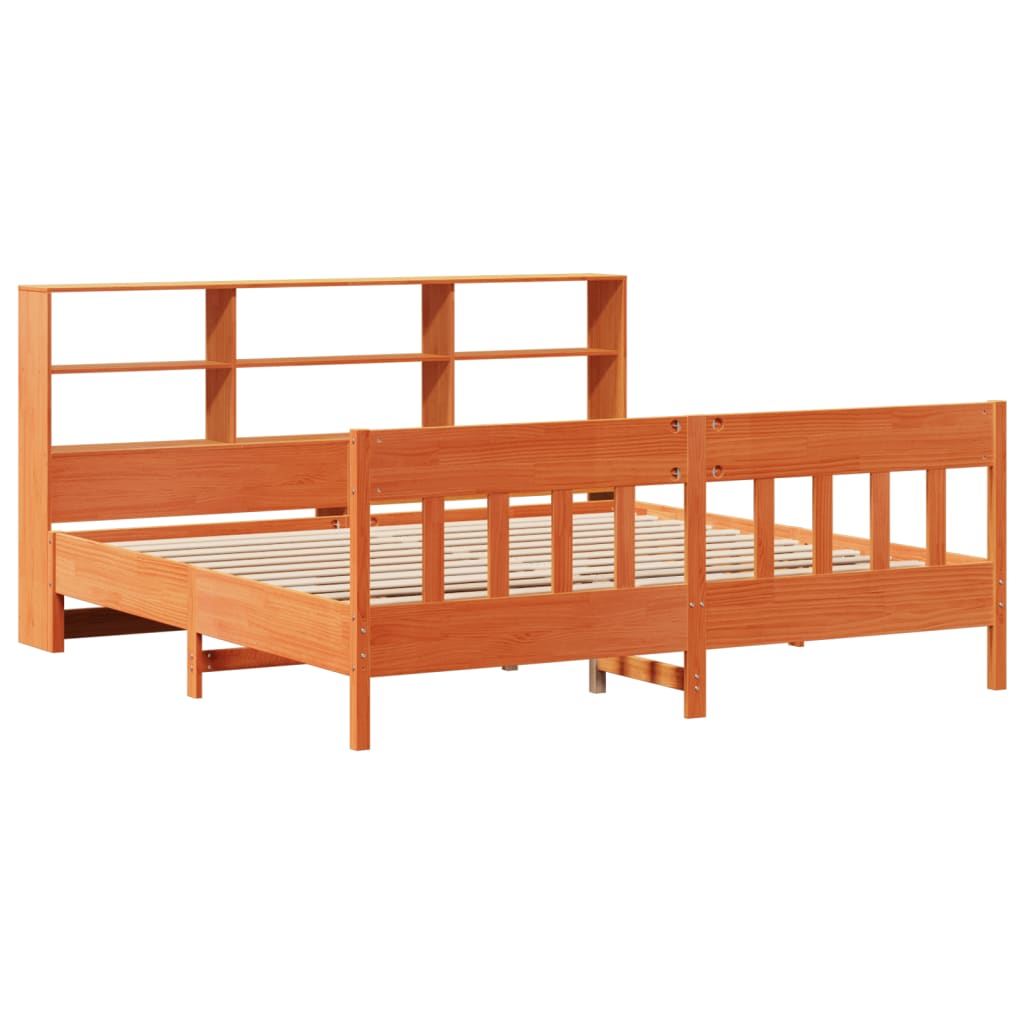 viaszbarna tömör fenyőfa ágy matrac nélkül 200 x 200 cm