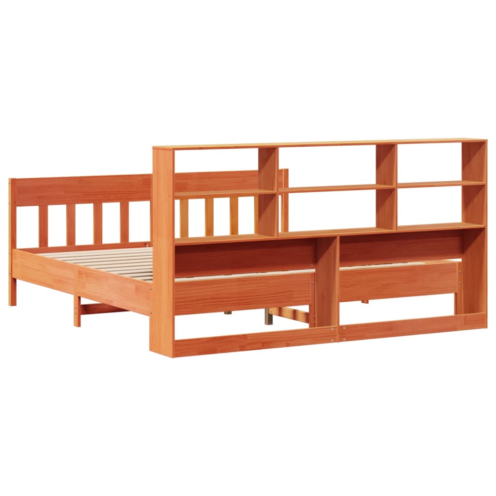 viaszbarna tömör fenyőfa ágy matrac nélkül 200 x 200 cm