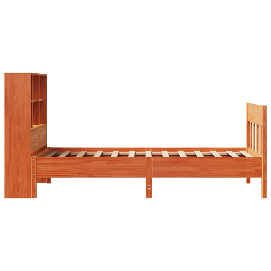 viaszbarna tömör fenyőfa ágy matrac nélkül 100 x 200 cm