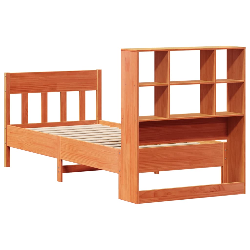 viaszbarna tömör fenyőfa ágy matrac nélkül 100 x 200 cm