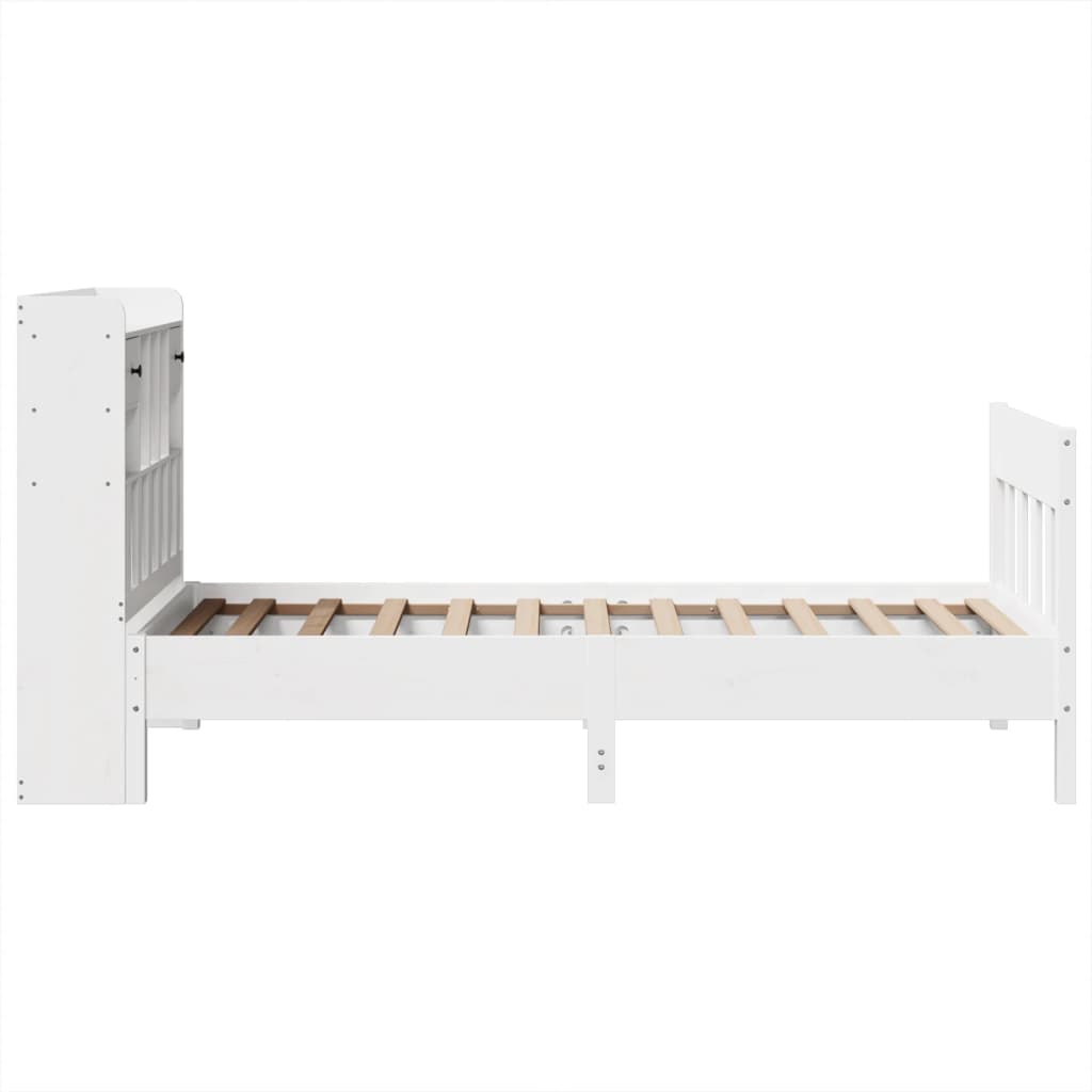 fehér tömör fenyőfa ágy matrac nélkül 75 x 190 cm