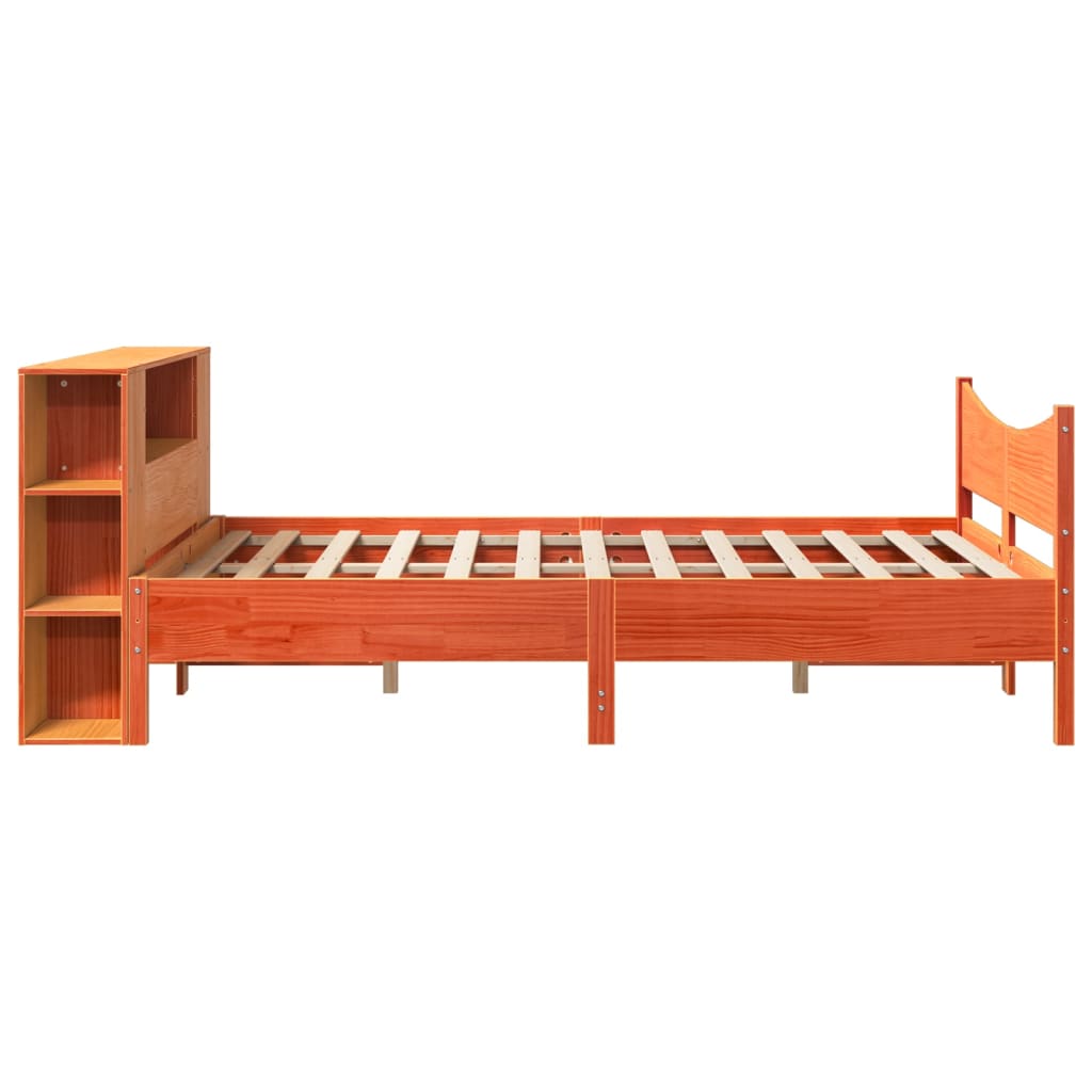 viaszbarna tömör fenyőfa ágy matrac nélkül 150 x 200 cm