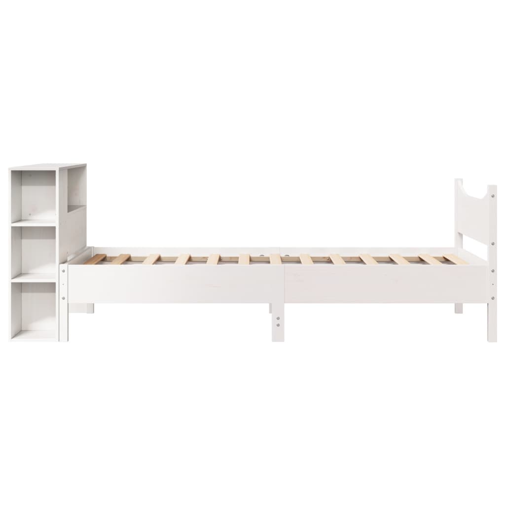 fehér tömör fenyőfa ágy matrac nélkül 75 x 190 cm