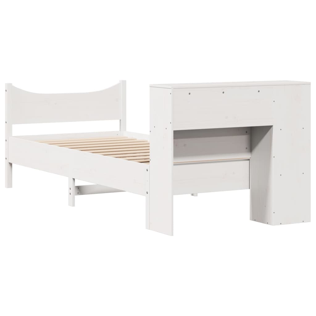 fehér tömör fenyőfa ágy matrac nélkül 75 x 190 cm