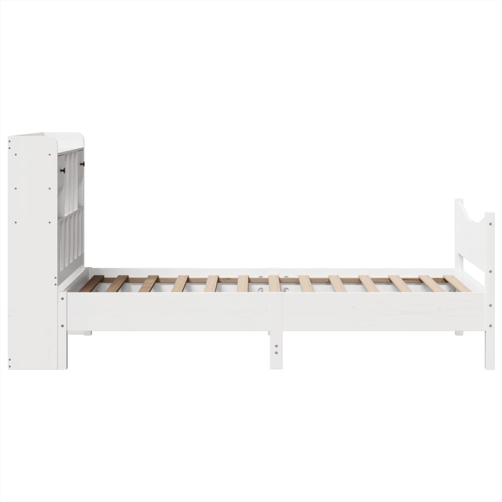 fehér tömör fenyőfa ágy matrac nélkül 75 x 190 cm