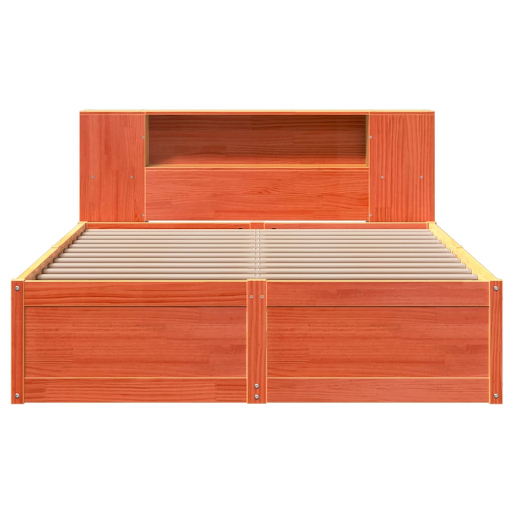 viaszbarna tömör fenyőfa ágy matrac nélkül 150 x 200 cm