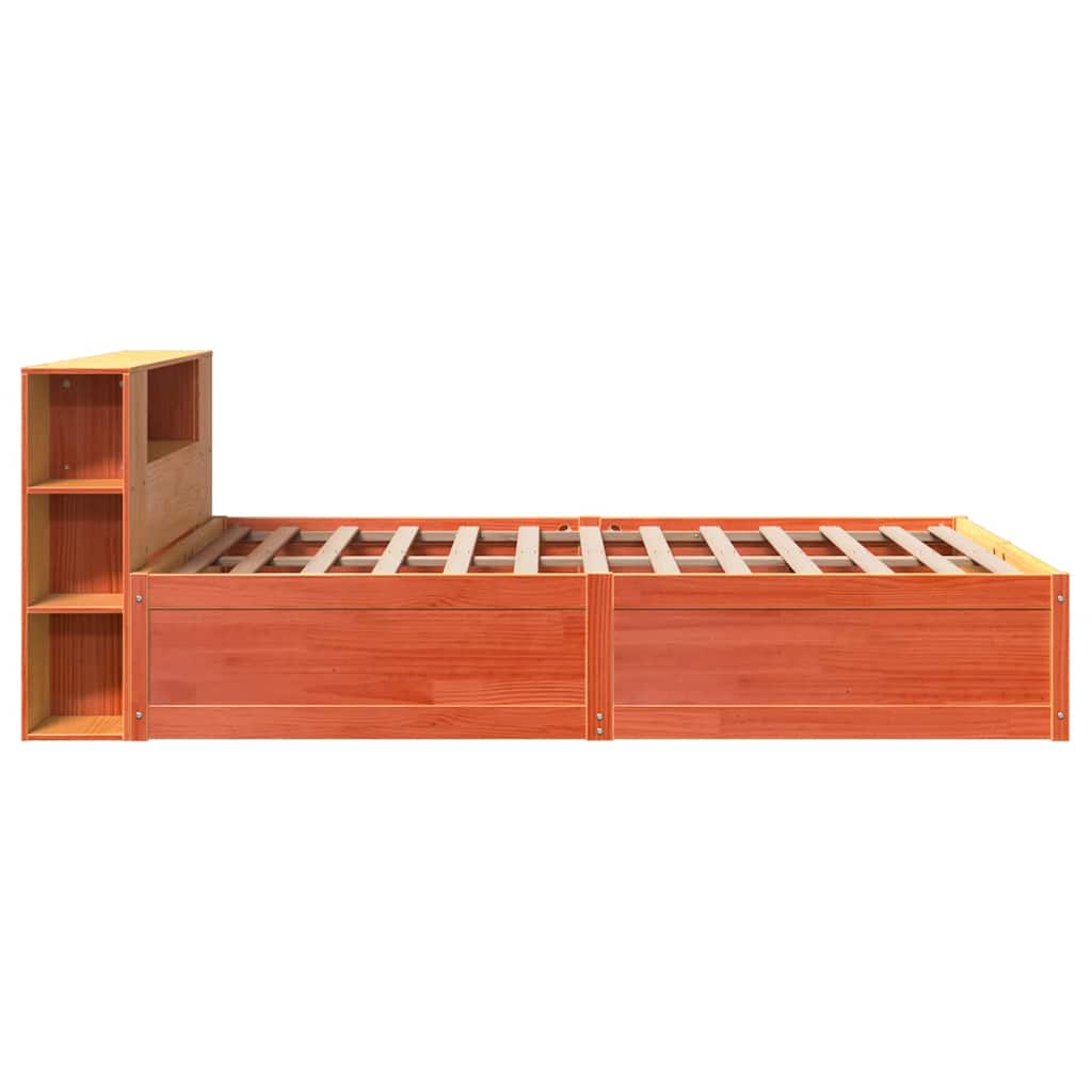 viaszbarna tömör fenyőfa ágy matrac nélkül 140 x 200 cm