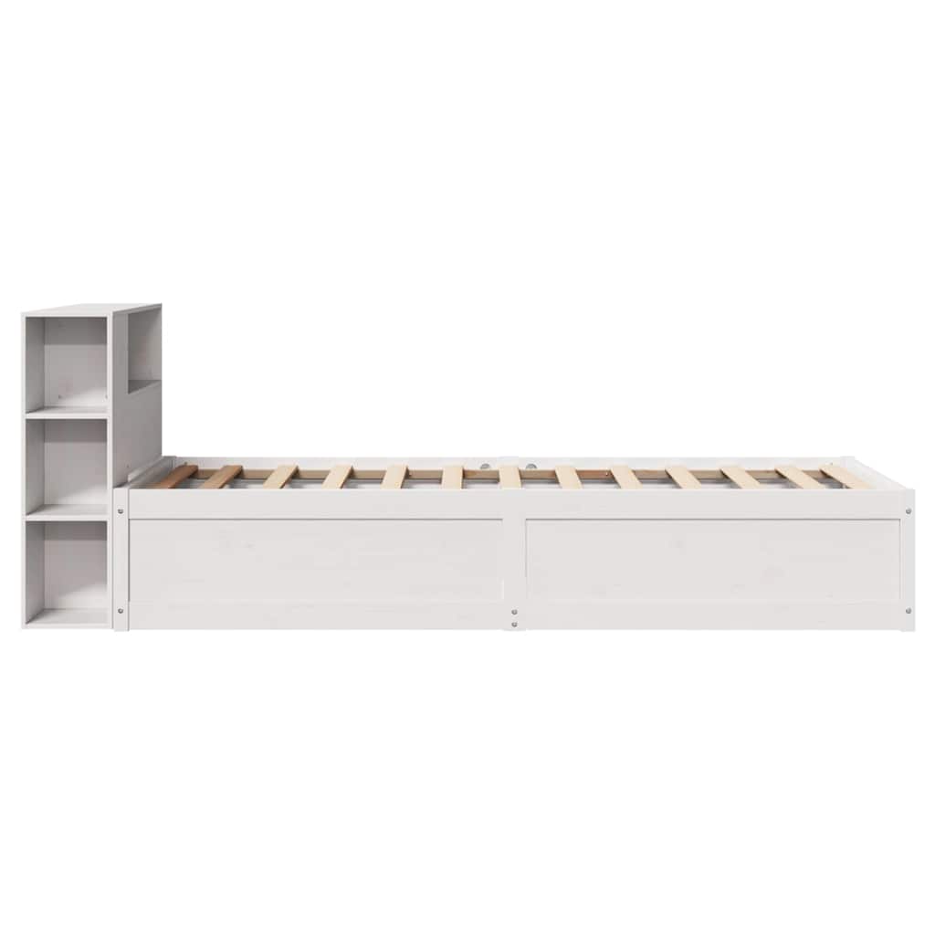 fehér tömör fenyőfa ágy matrac nélkül 75 x 190 cm