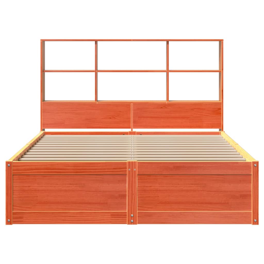 viaszbarna tömör fenyőfa ágy matrac nélkül 150 x 200 cm