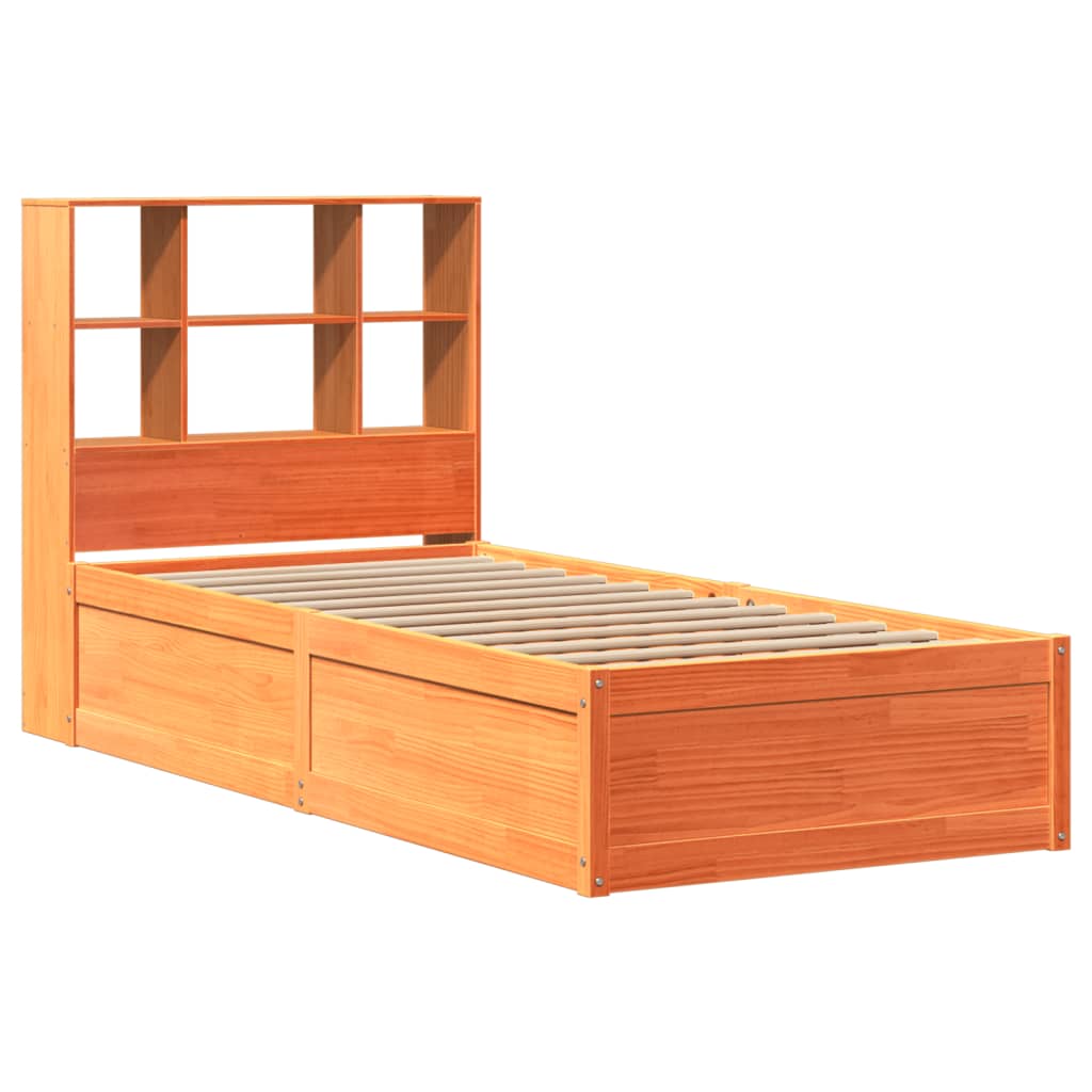 viaszbarna tömör fenyőfa ágy matrac nélkül 100 x 200 cm