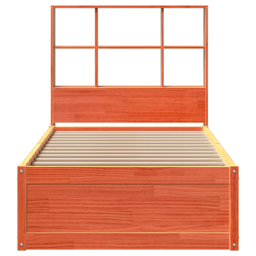 viaszbarna tömör fenyőfa ágy matrac nélkül 100 x 200 cm