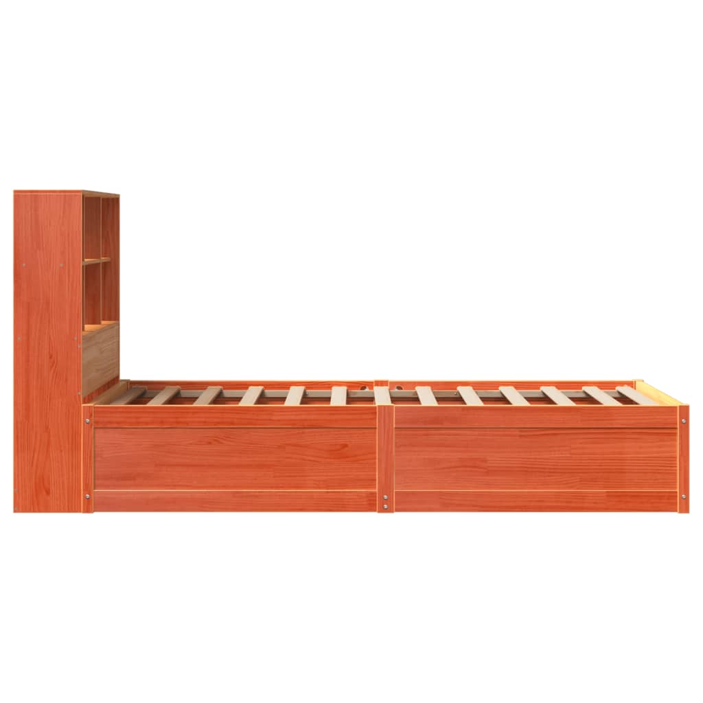 viaszbarna tömör fenyőfa ágy matrac nélkül 100 x 200 cm