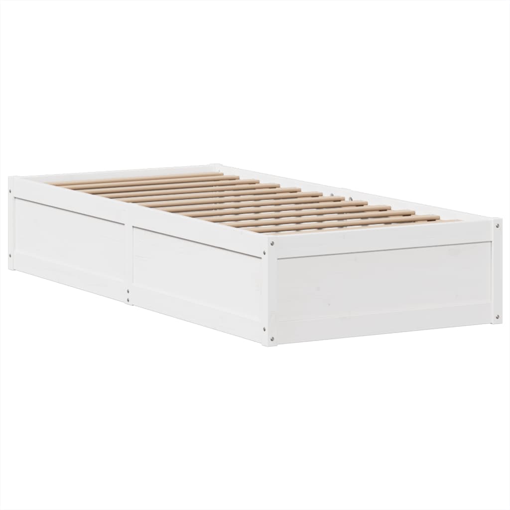 fehér tömör fenyőfa ágy matrac nélkül 90 x 200 cm