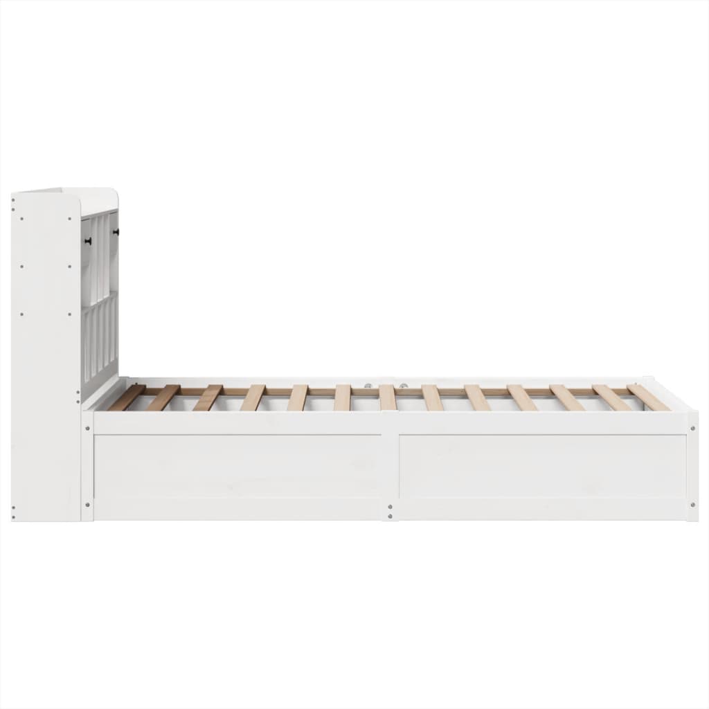 fehér tömör fenyőfa ágy matrac nélkül 75 x 190 cm