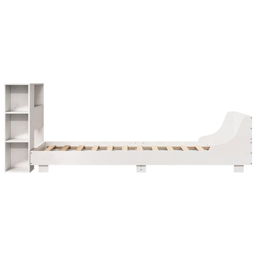 fehér tömör fenyőfa ágy matrac nélkül 75 x 190 cm