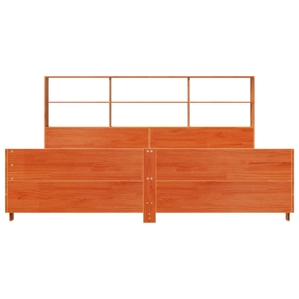 viaszbarna tömör fenyőfa ágy matrac nélkül 200 x 200 cm