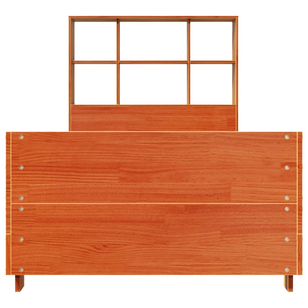 viaszbarna tömör fenyőfa ágy matrac nélkül 75 x 190 cm