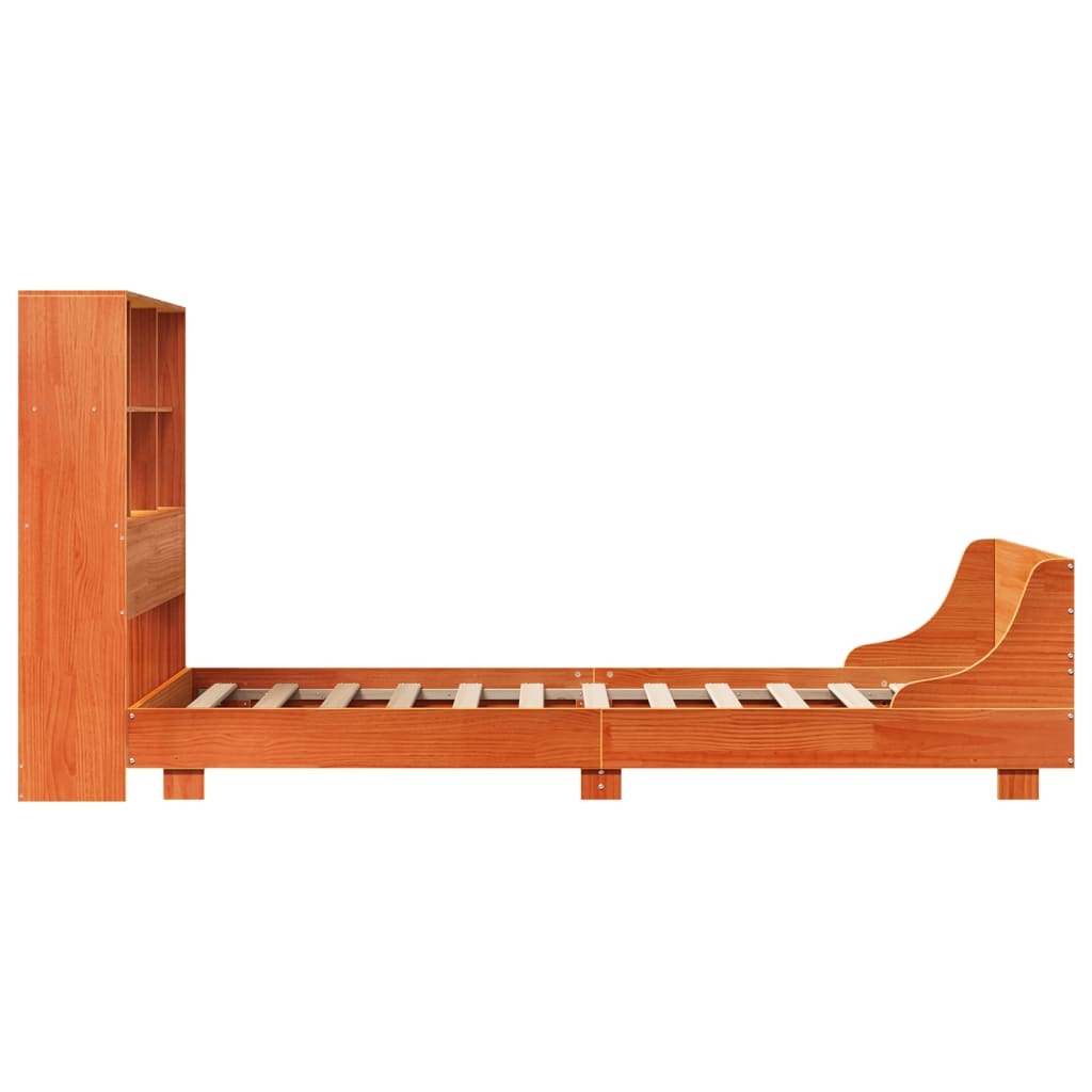 viaszbarna tömör fenyőfa ágy matrac nélkül 75 x 190 cm