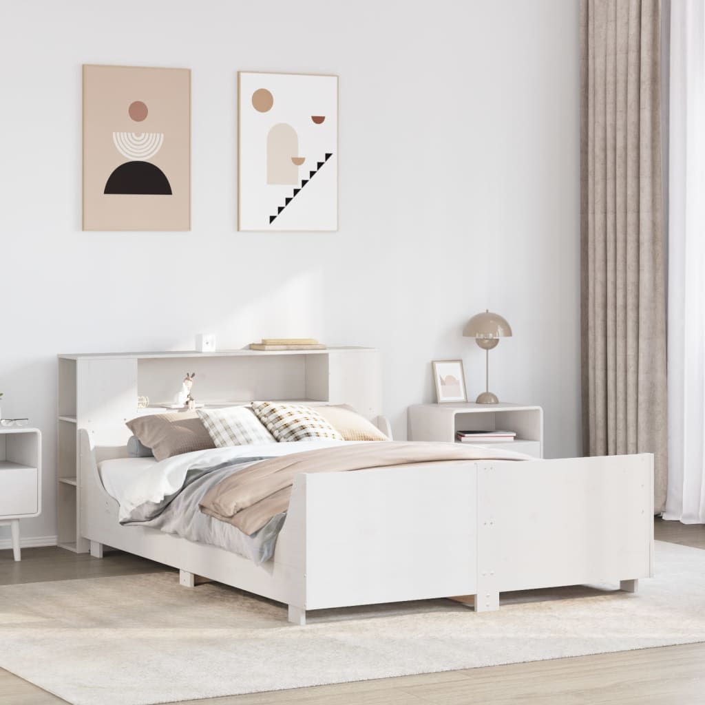 fehér tömör fenyőfa ágy matrac nélkül 160 x 200 cm