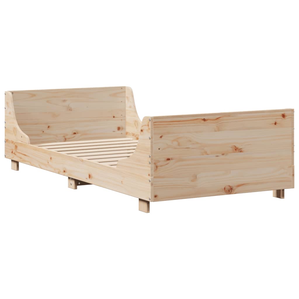 tömör fenyőfa ágy matrac nélkül 75 x 190 cm