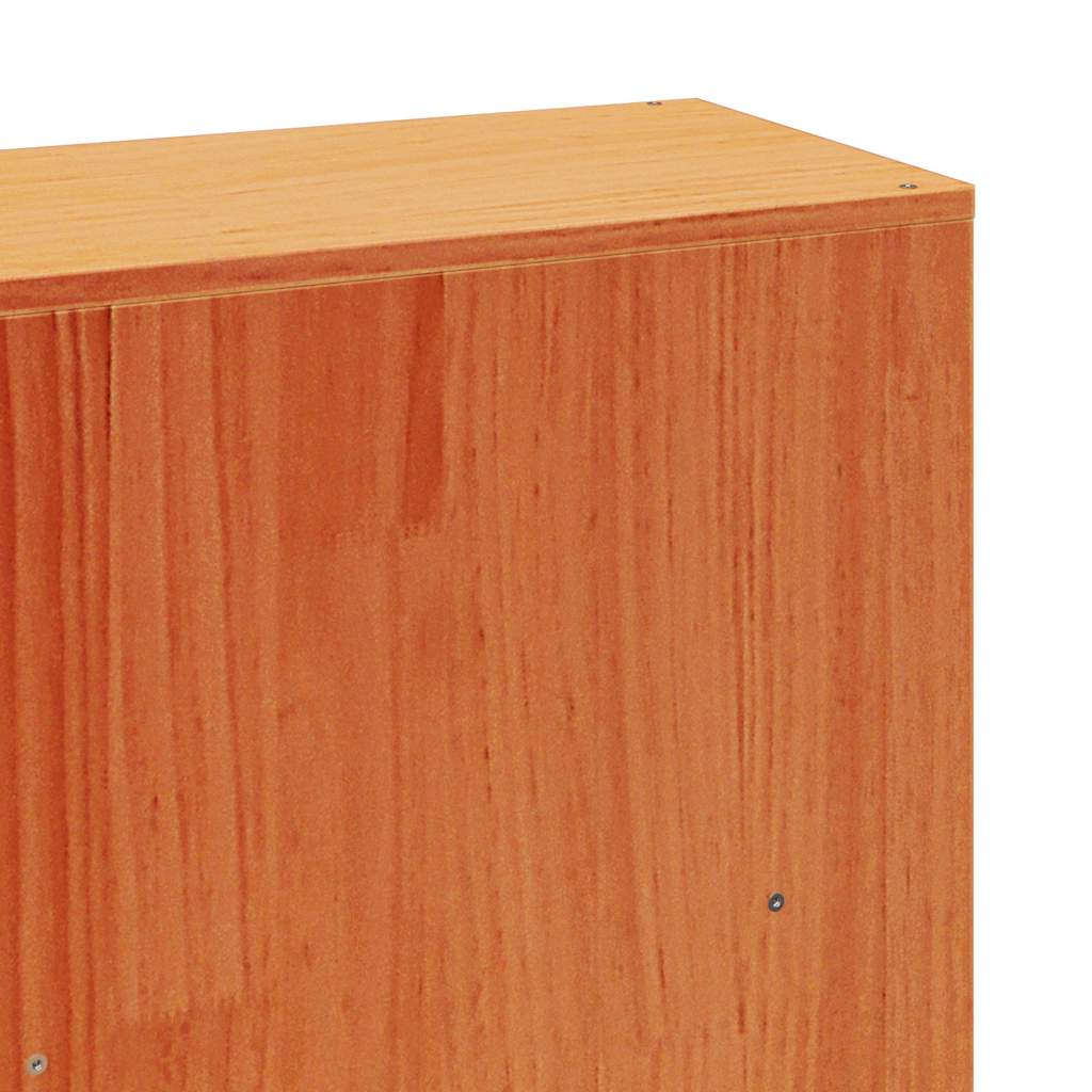 viaszbarna tömör fa könyvespolcos ágy matrac nélkül 200 x 200cm