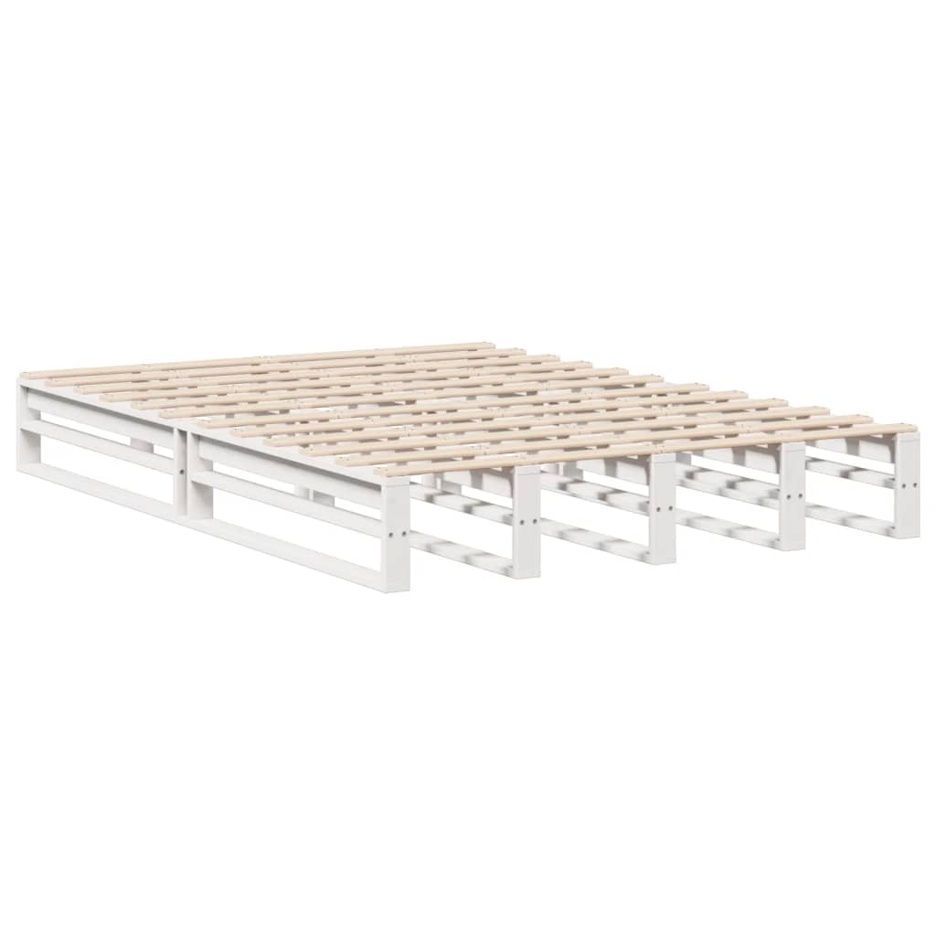 fehér tömör fa könyvespolcos ágy matrac nélkül 135x190 cm