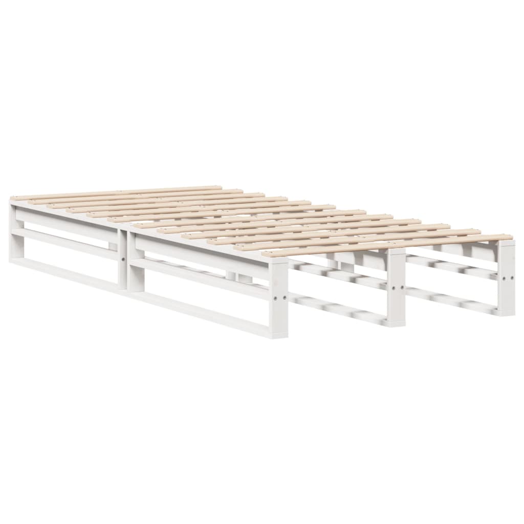 fehér tömör fa könyvespolcos ágy matrac nélkül 75 x 190 cm