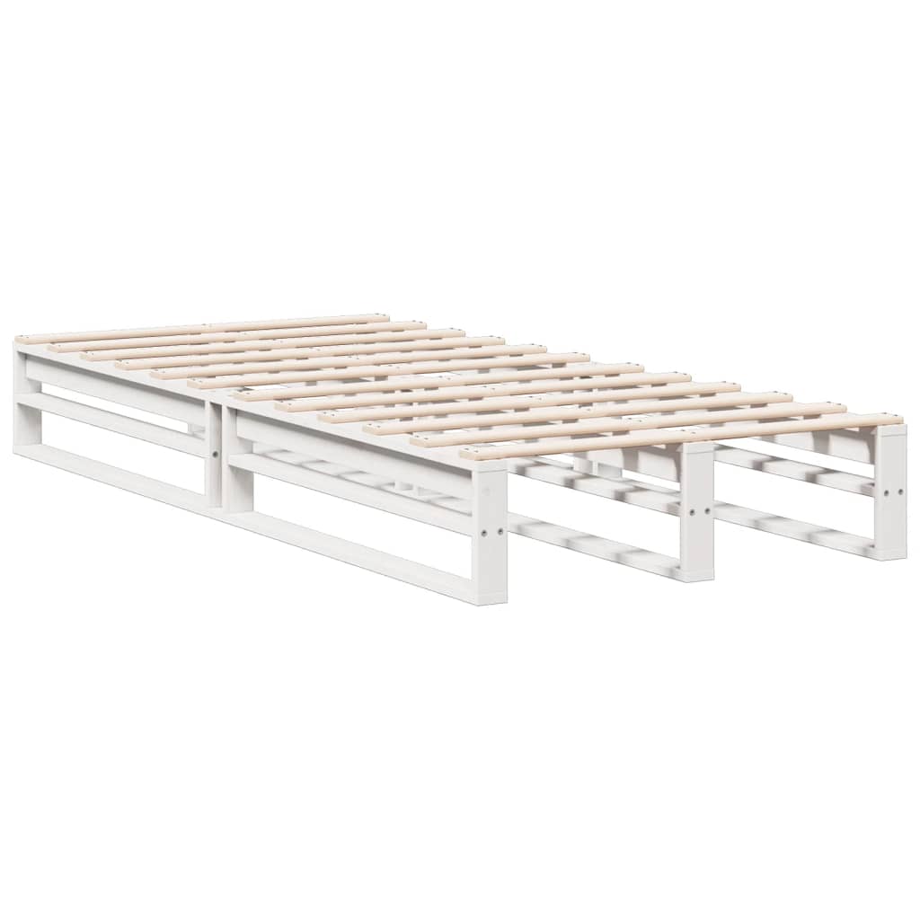 fehér tömör fenyőfa könyvespolcos ágy matrac nélkül 75 x 190 cm