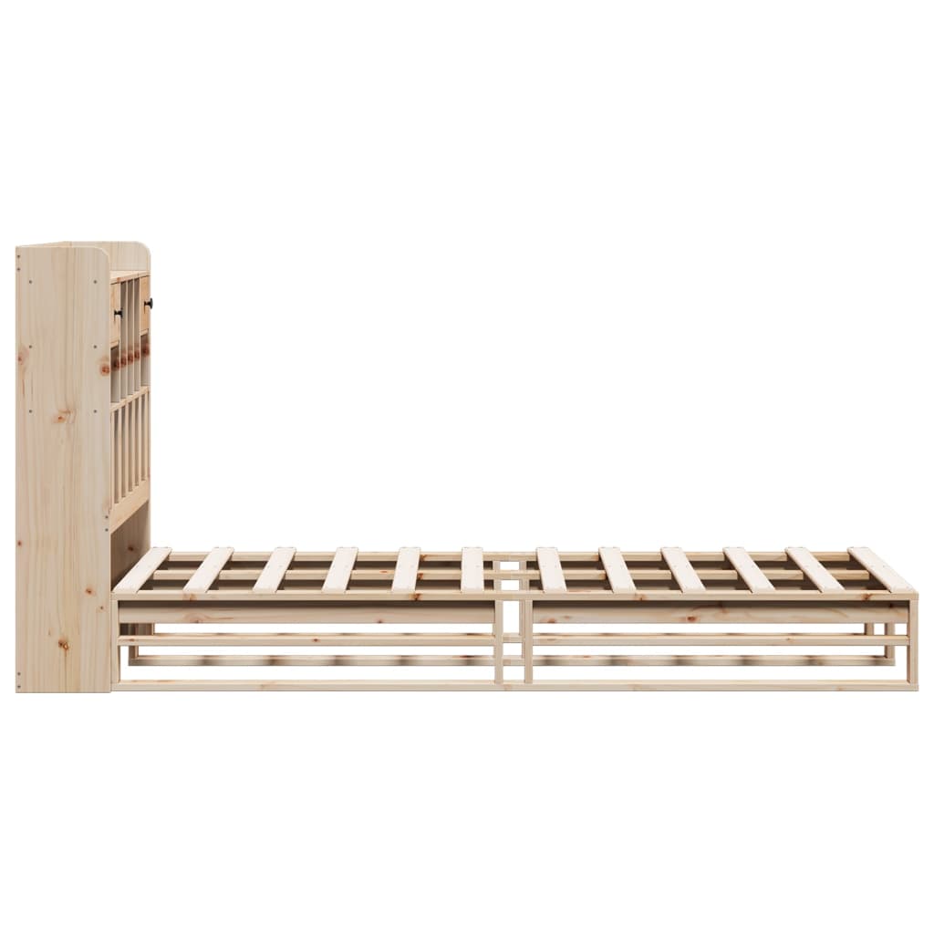 tömör fenyőfa könyvespolcos ágy matrac nélkül 90 x 190 cm