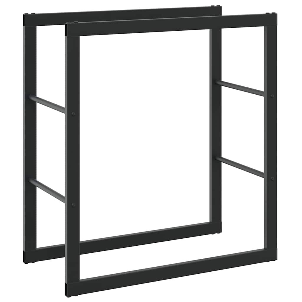 tűzifa állvány Fekete 55x30x61 cm Acél