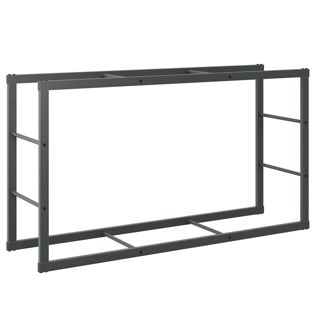 tűzifa állvány Fekete 110x30x61 cm Acél