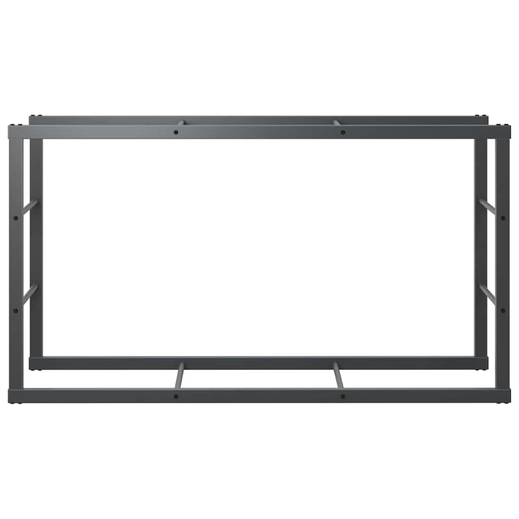 tűzifa állvány Fekete 110x30x61 cm Acél