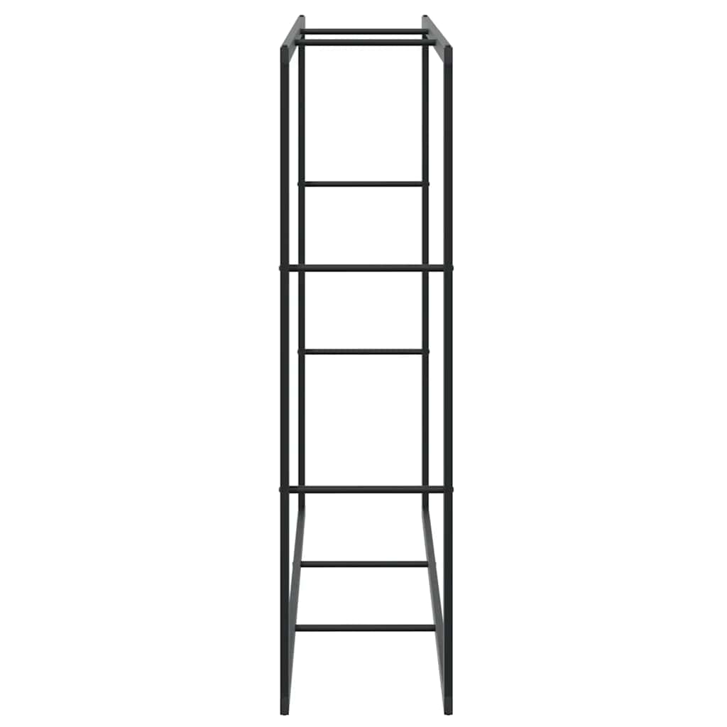 fekete acél tűzifatároló 110x30x116 cm