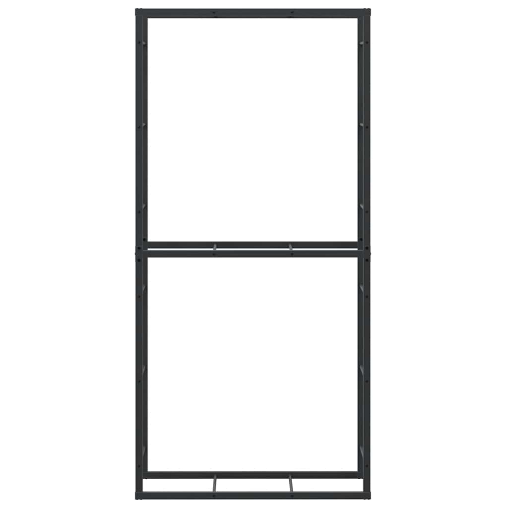 tűzifa állvány Fekete 100x30x209 cm Acél