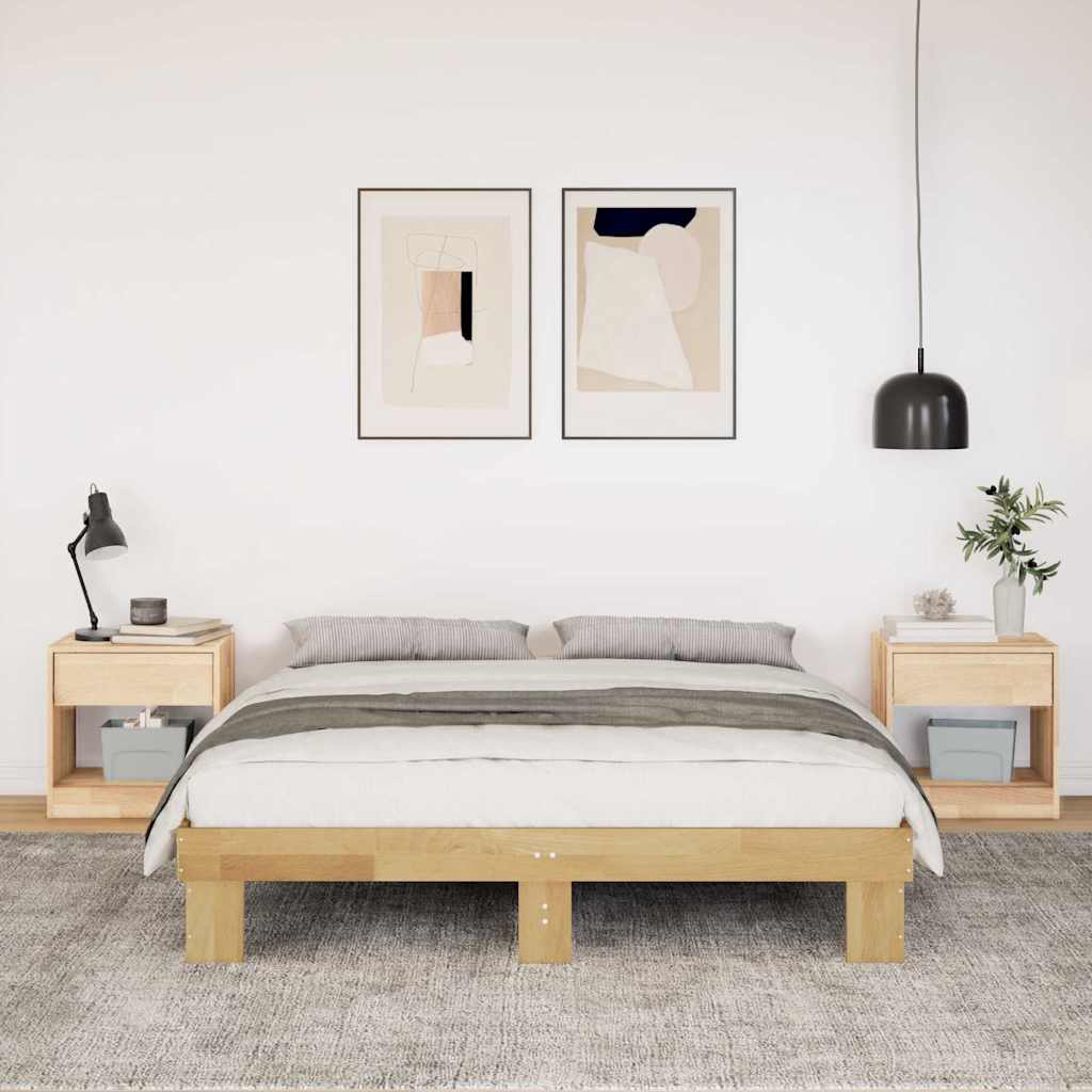 tömör tölgyfa ágykeret matrac nélkül 135 x 190 cm