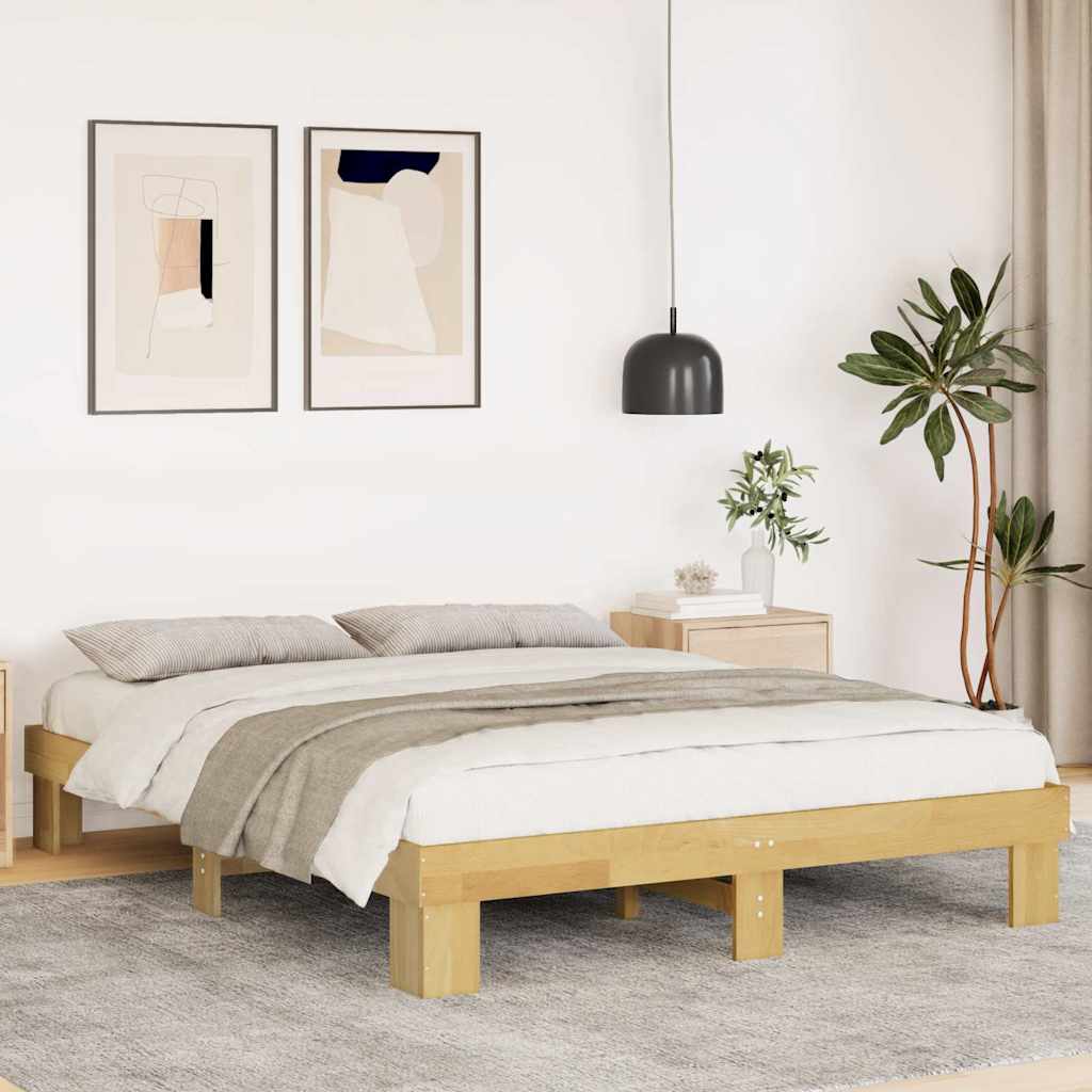 tömör tölgyfa ágykeret matrac nélkül 135 x 190 cm
