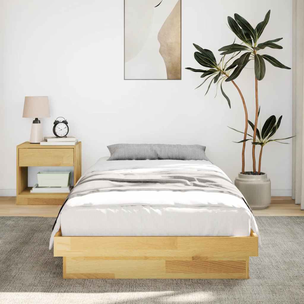 ágykeret matrac nélkül 100x200 cm tömör tölgyfa