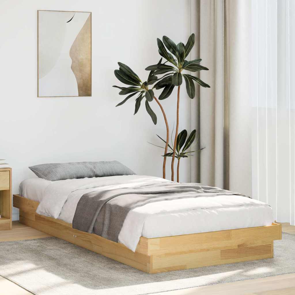 ágykeret matrac nélkül 75x190 cm tömör tölgyfa