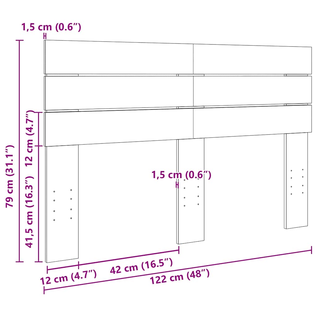 tömör tölgyfa fejtámla 120 cm