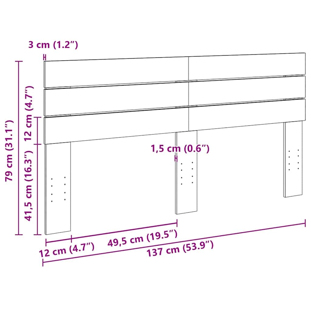 tömör tölgyfa fejtámla 135 cm