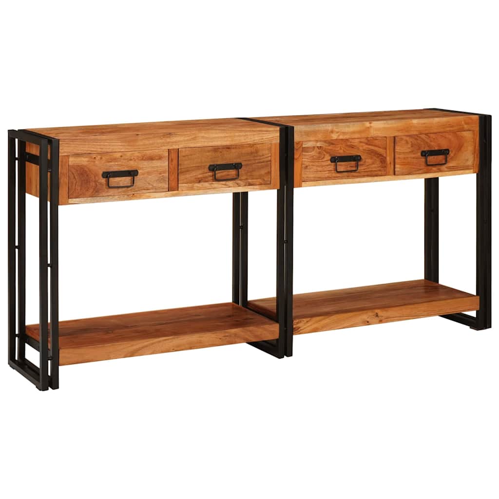 Konzolasztalok 2 pcs Barna 161 x 33 x 75 cm Tömör Akácfa