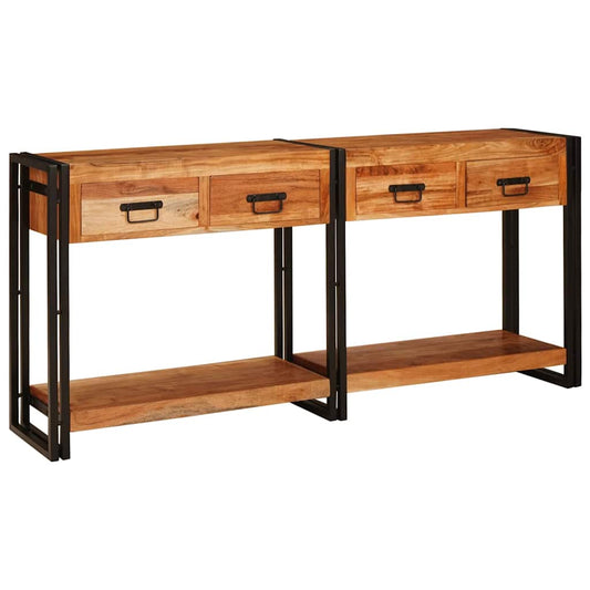 Konzolasztalok 2 pcs Barna 161 x 33 x 75 cm Tömör Akácfa